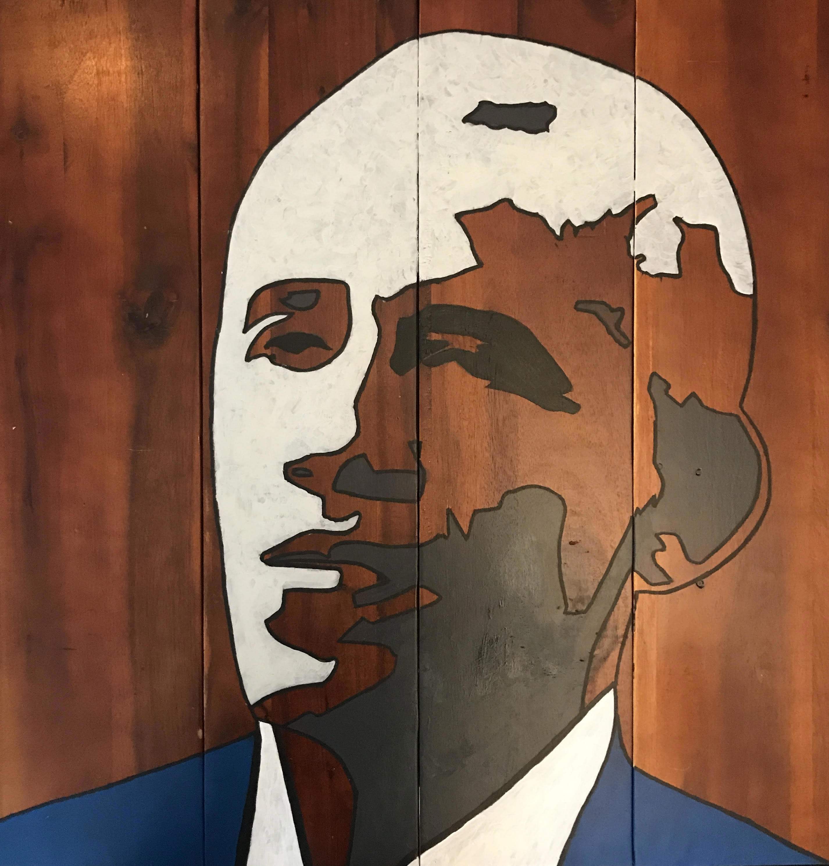 Barack Obama op vier oude planken