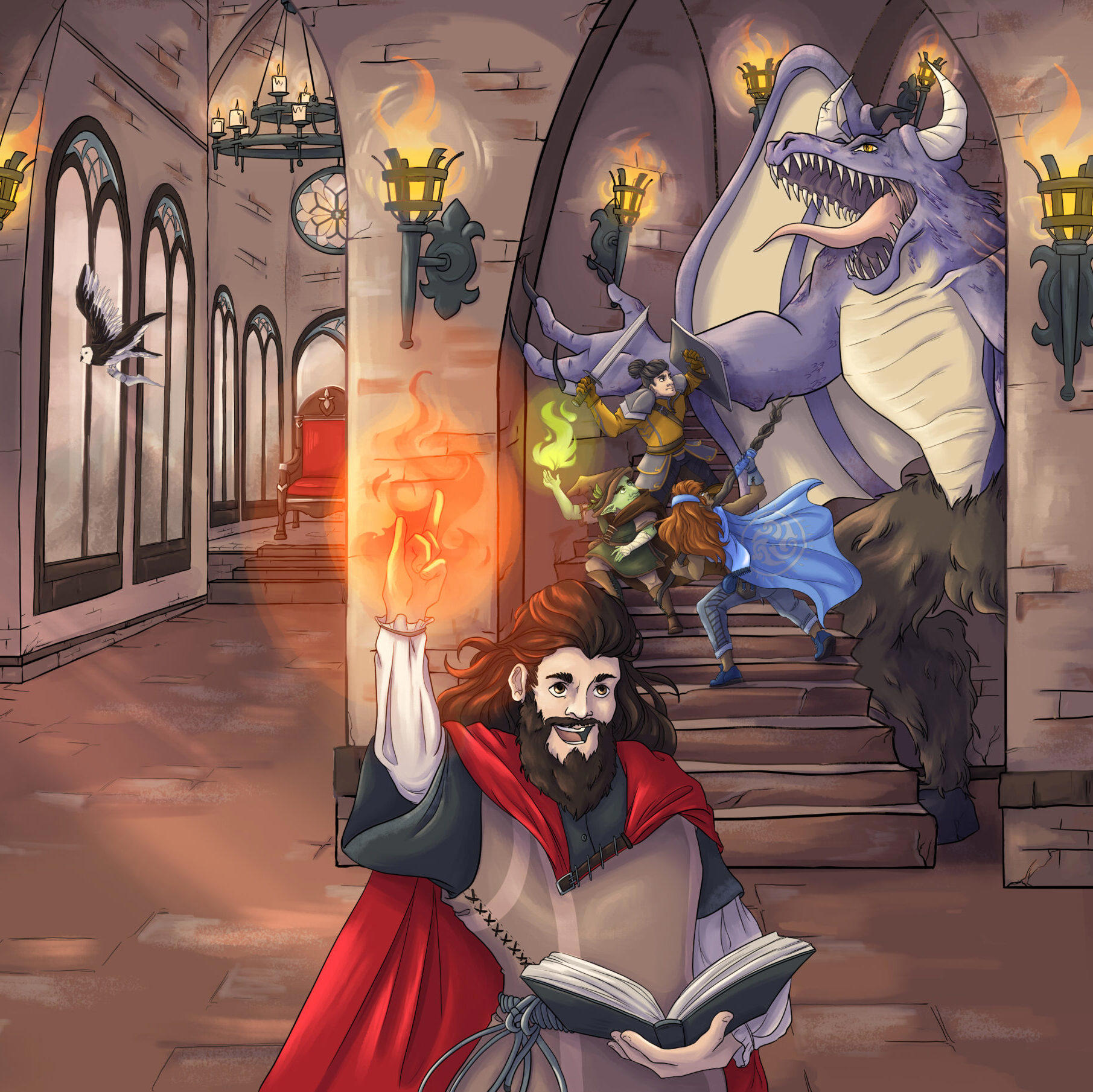 Het onderliggende spel van de Verhaal Verkenners: https://vechelfantasy.com/product/avonturen-handboek