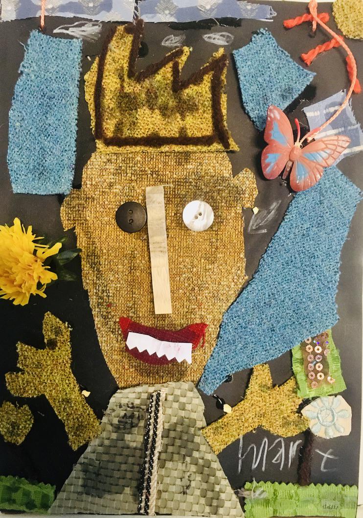 Maak een zelfportret van oude lapjes textiel