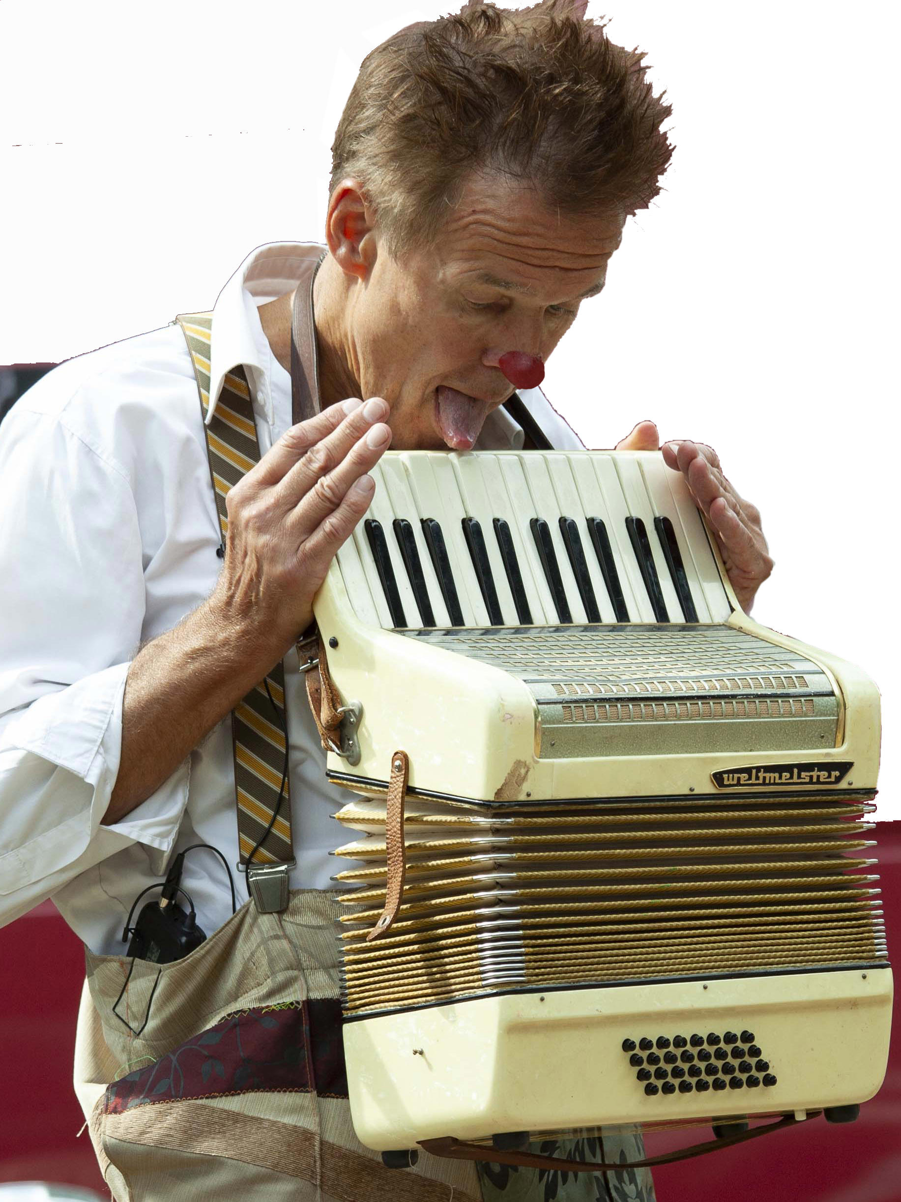 accordeon spelen met het puntje van de tong
