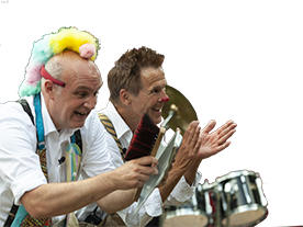 zelfs percussie op veger en blik