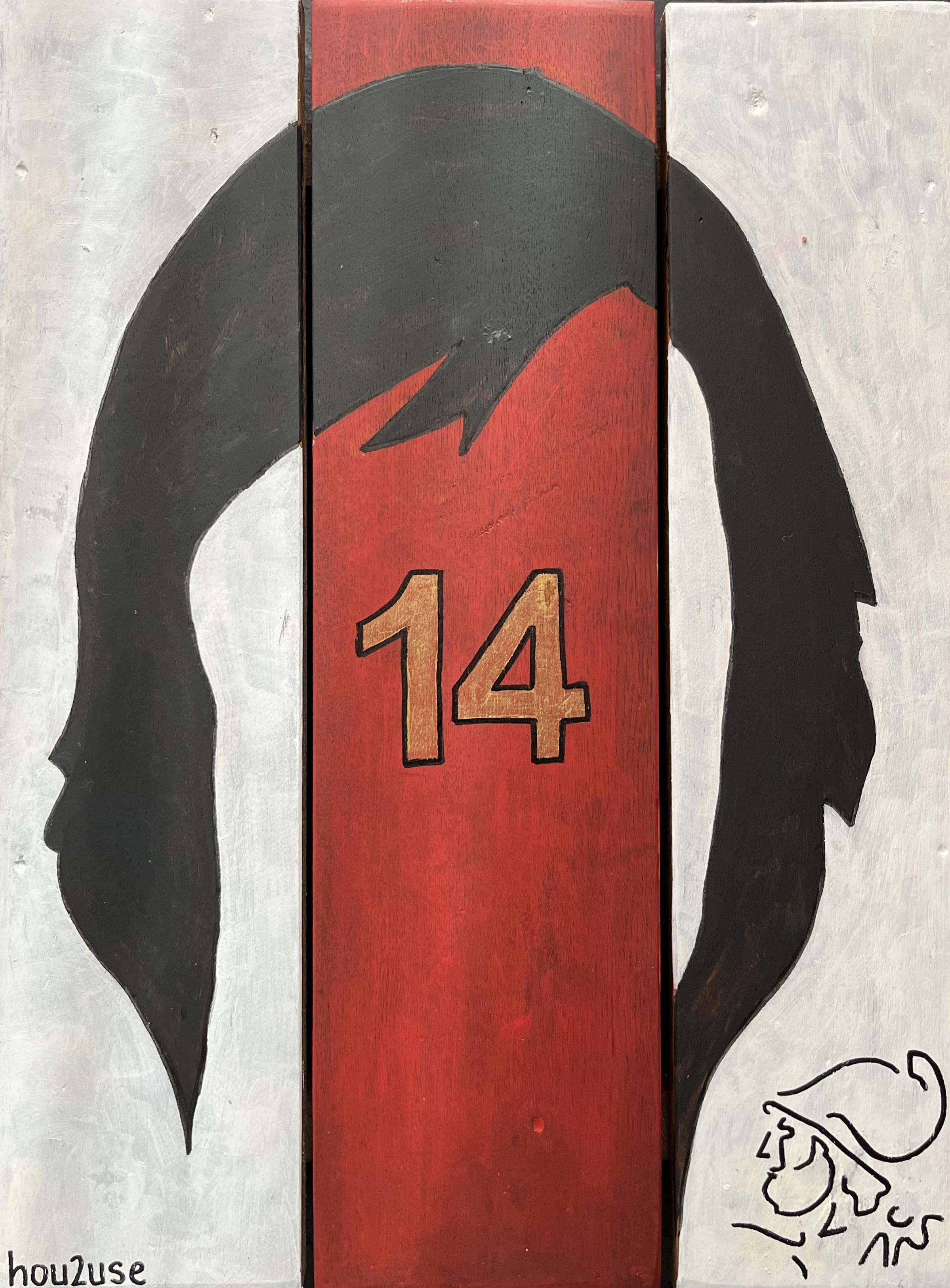 Johan Cruijff op een afgedankte salontafel