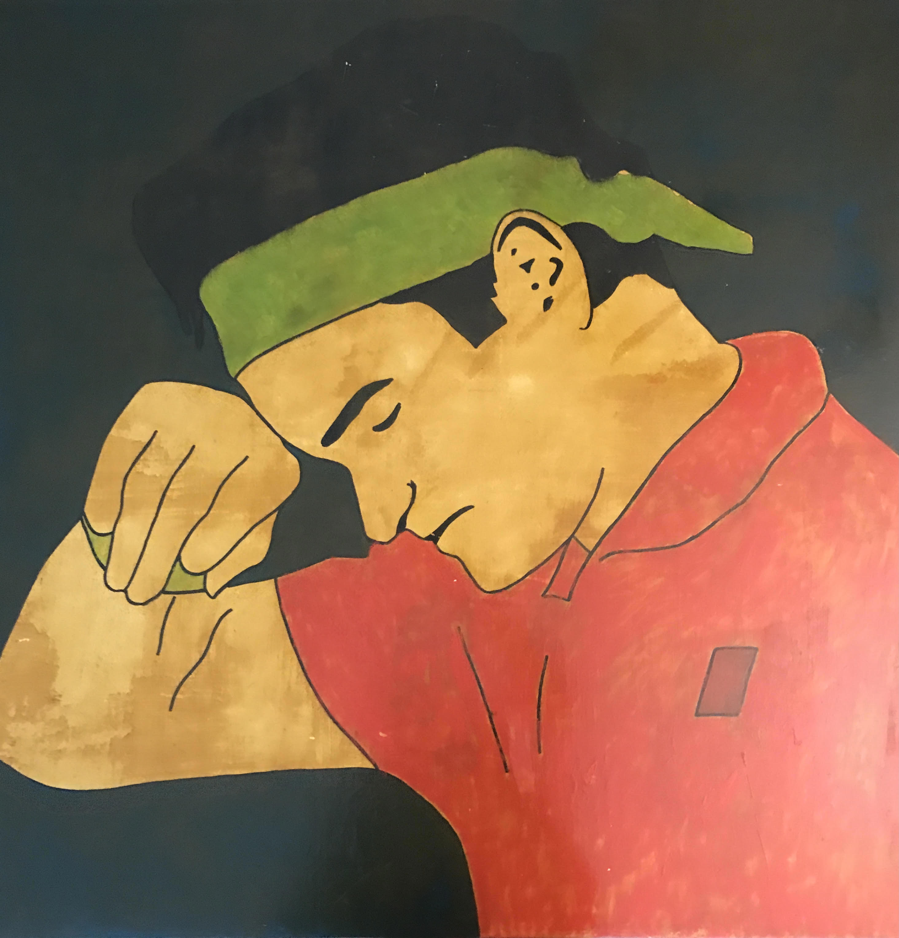 Roger Federer op een oude salontafel