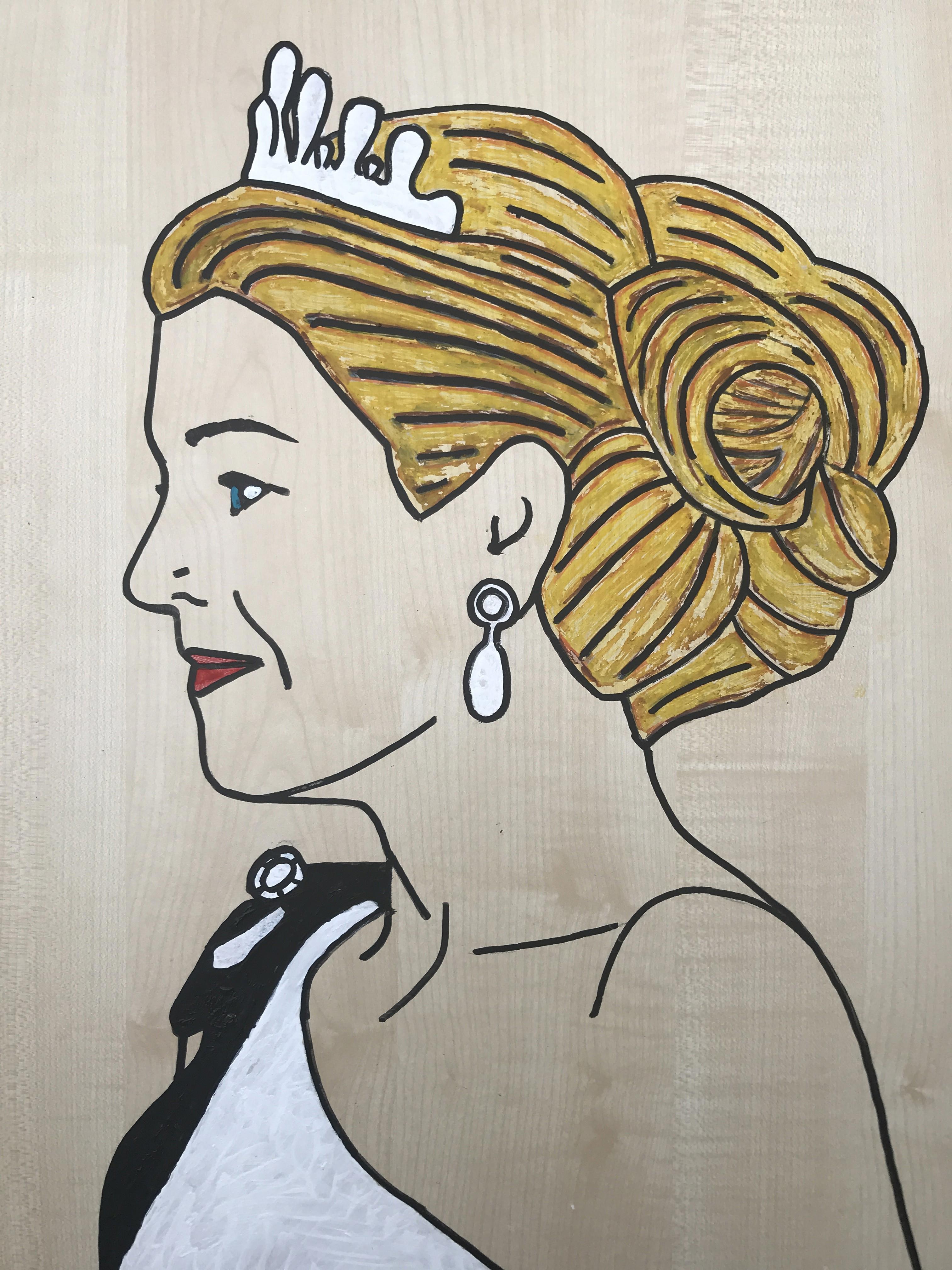 Koningin Maxima op meubelpaneel